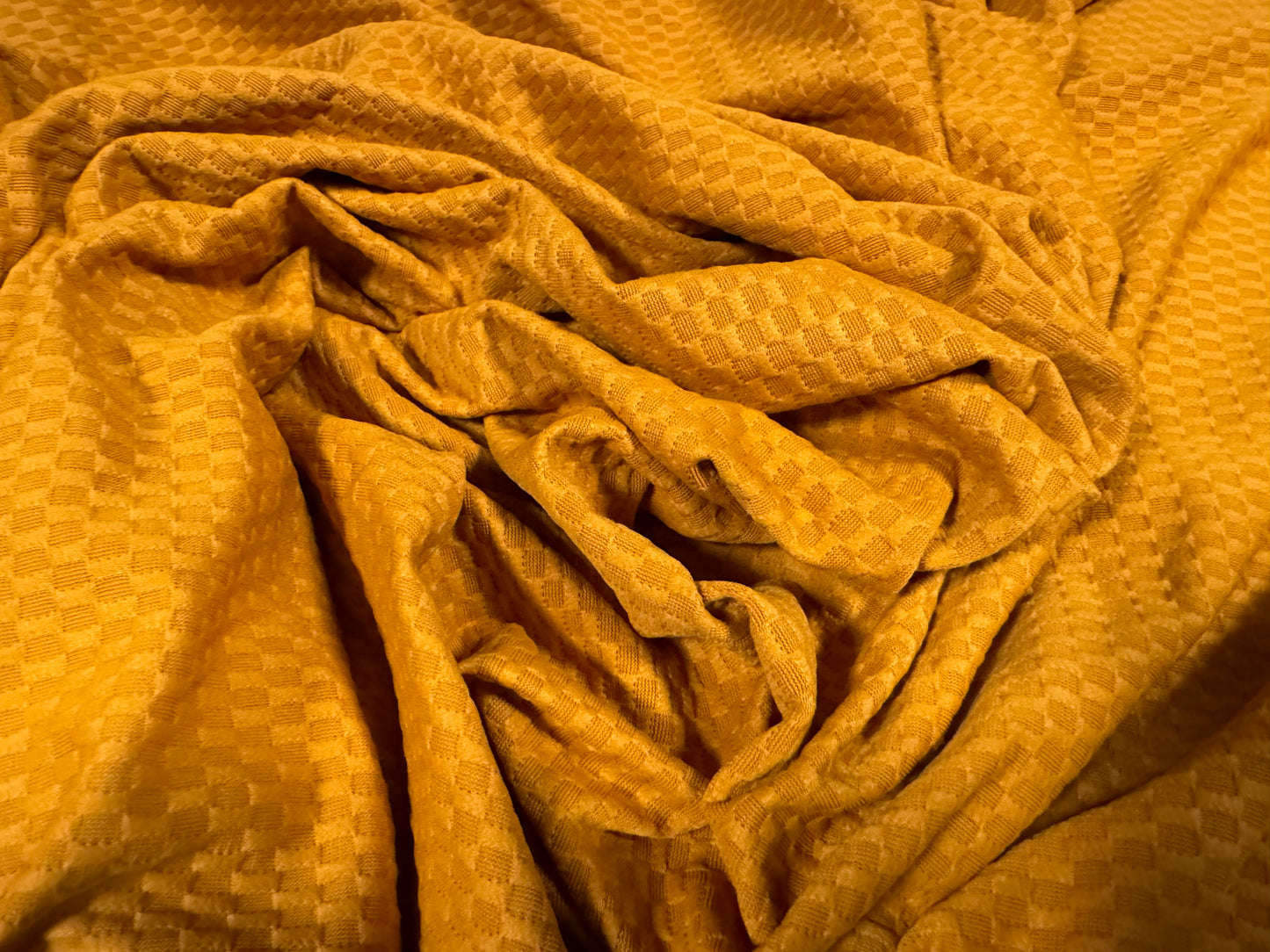 Super Stretch Jersey fabric, per metre - micro jacquard - mango