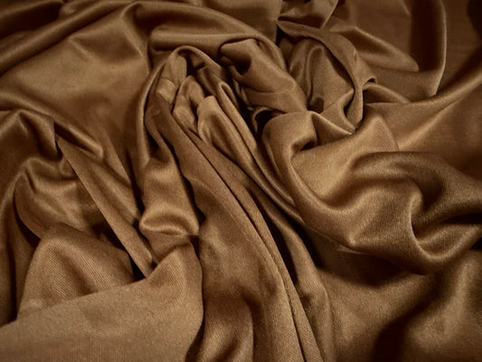 Single Jersey fashion fabric, per metre - plain - hazelnut brown