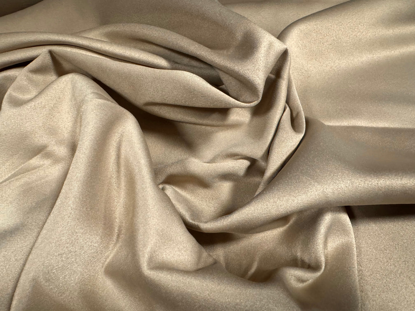 Woven sateen fabric, per metre - plain - stone