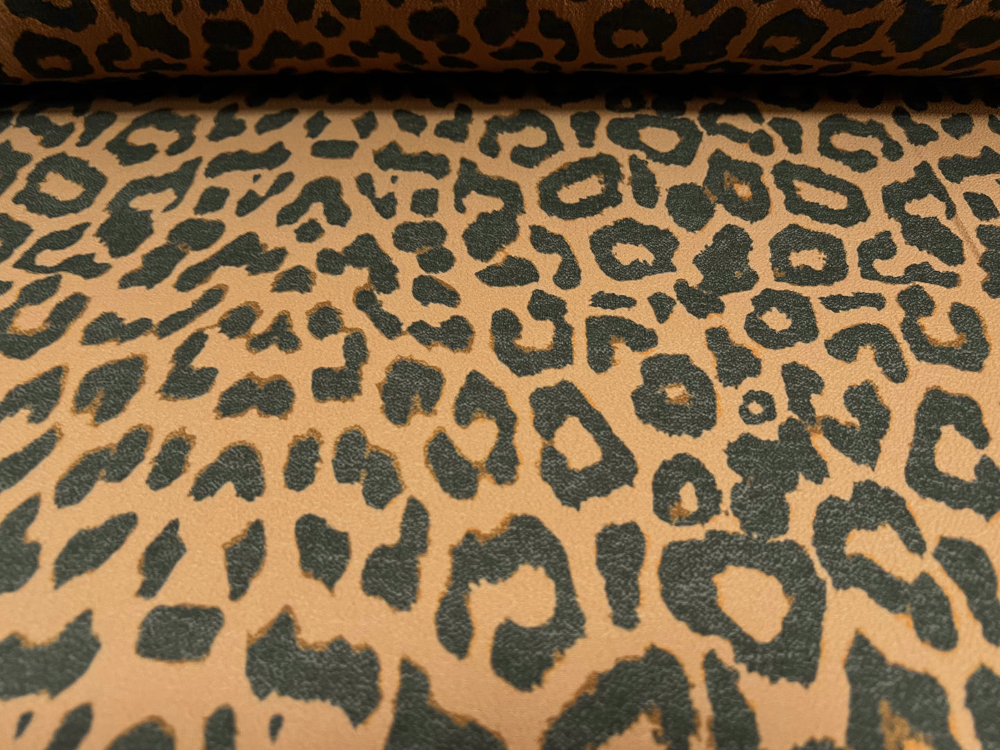 Pebble crepe woven stretch dress fabric, per metre - cheetah animal print - caramel