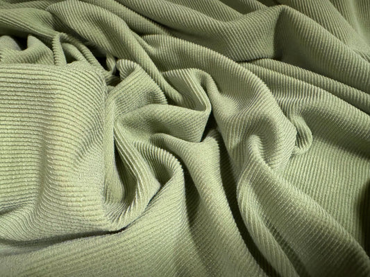 Powder touch rib stretch spandex jersey fabric, per metre - plain - sage green