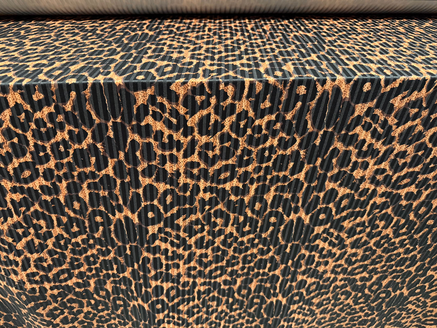 Spandex stretch rib jersey fabric, per metre - cheetah animal print - amber gold
