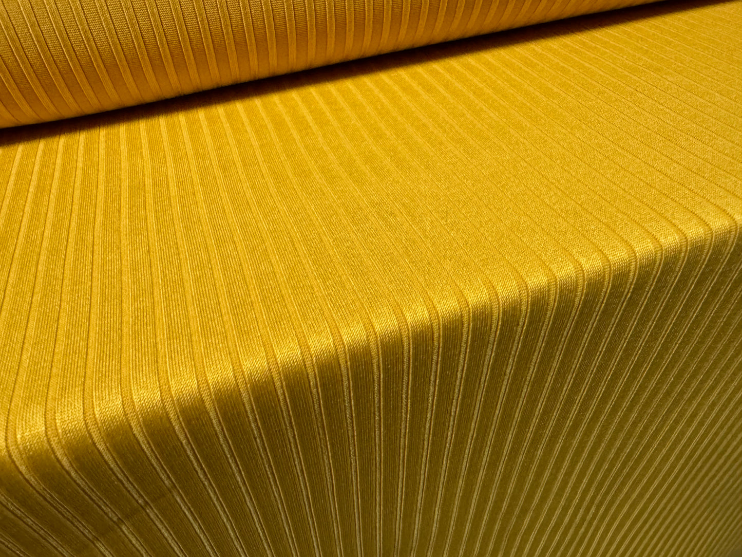 Stretch spandex rib jersey fabric, per metre - plain - mustard