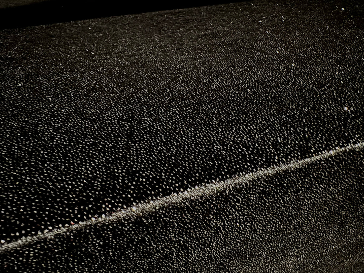 Couture Spandex velvet velour stretch fabric, per metre - starry night glitter print - black & silver