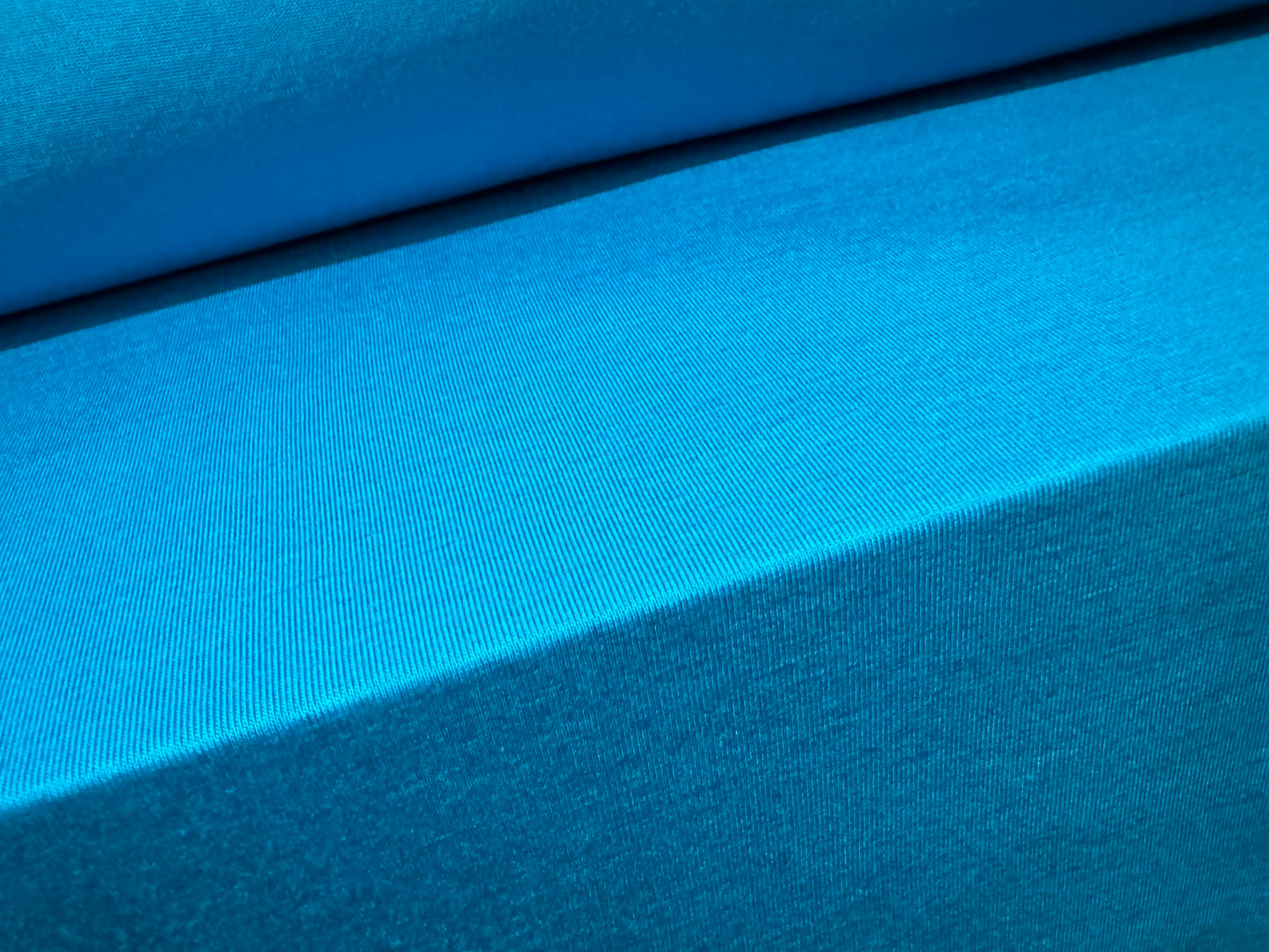 Viscose spandex stretch single jersey fabric, per metre - plain - bright turquoise blue