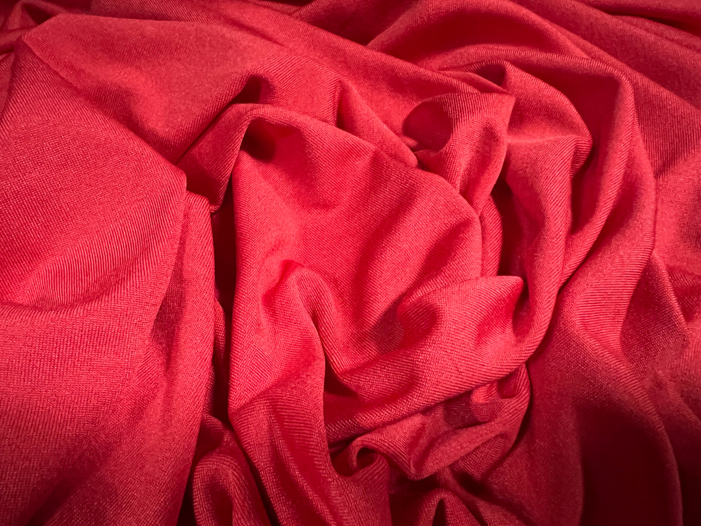 Soft touch stretch spandex jersey fabric, per metre - plain - red