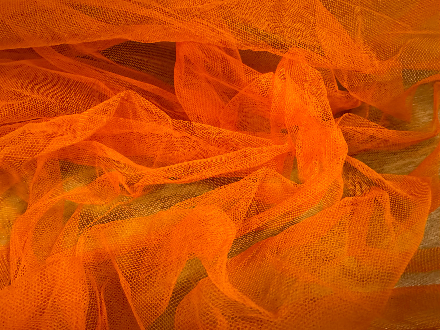 Tulle tutu mesh net fabric, per metre - plain - flame orange