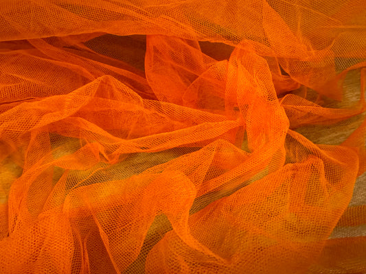 Tulle tutu mesh net fabric, per metre - plain - flame orange