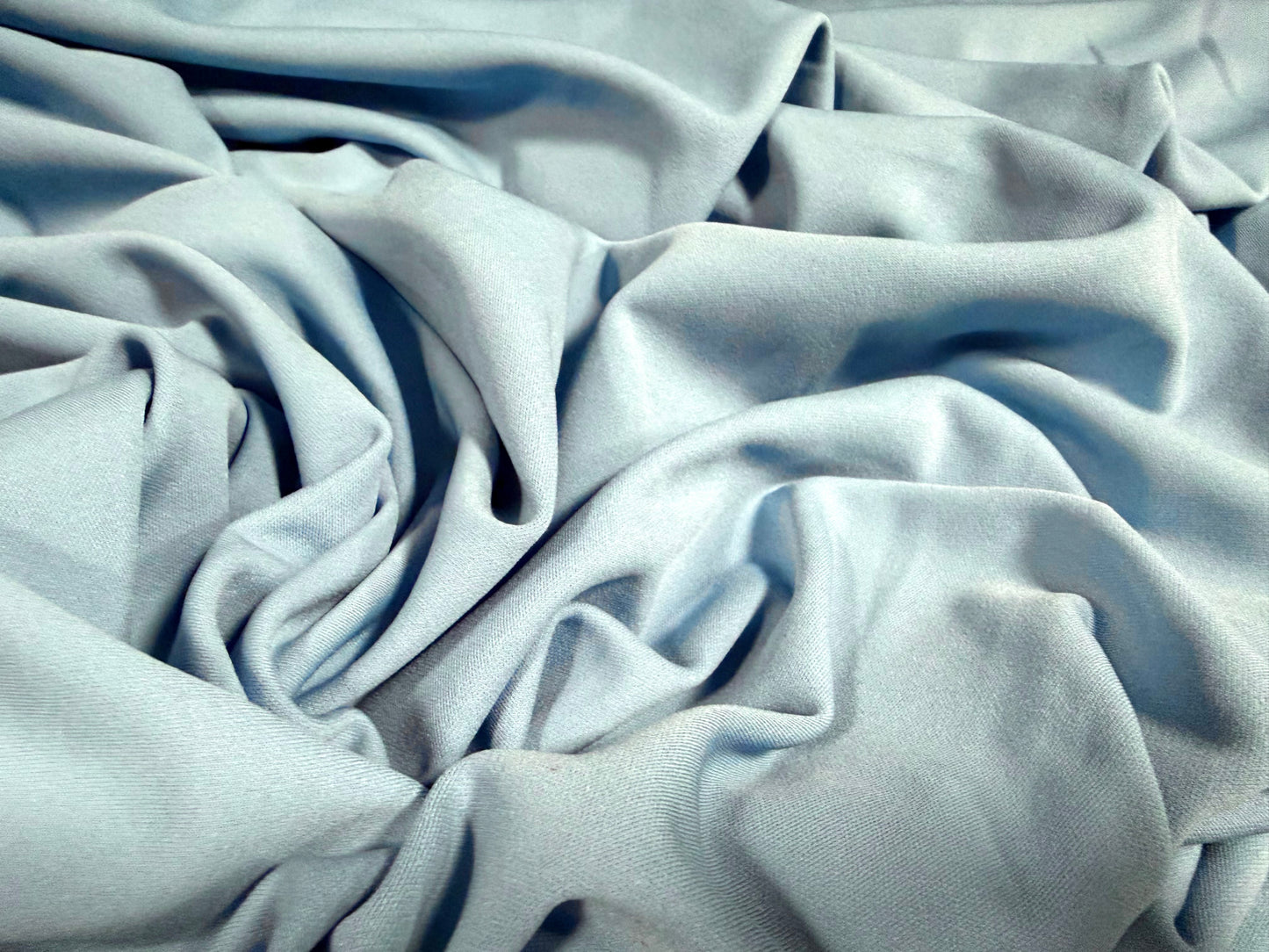 Scuba stretch spandex double jersey fabric, per metre - plain - sky blue