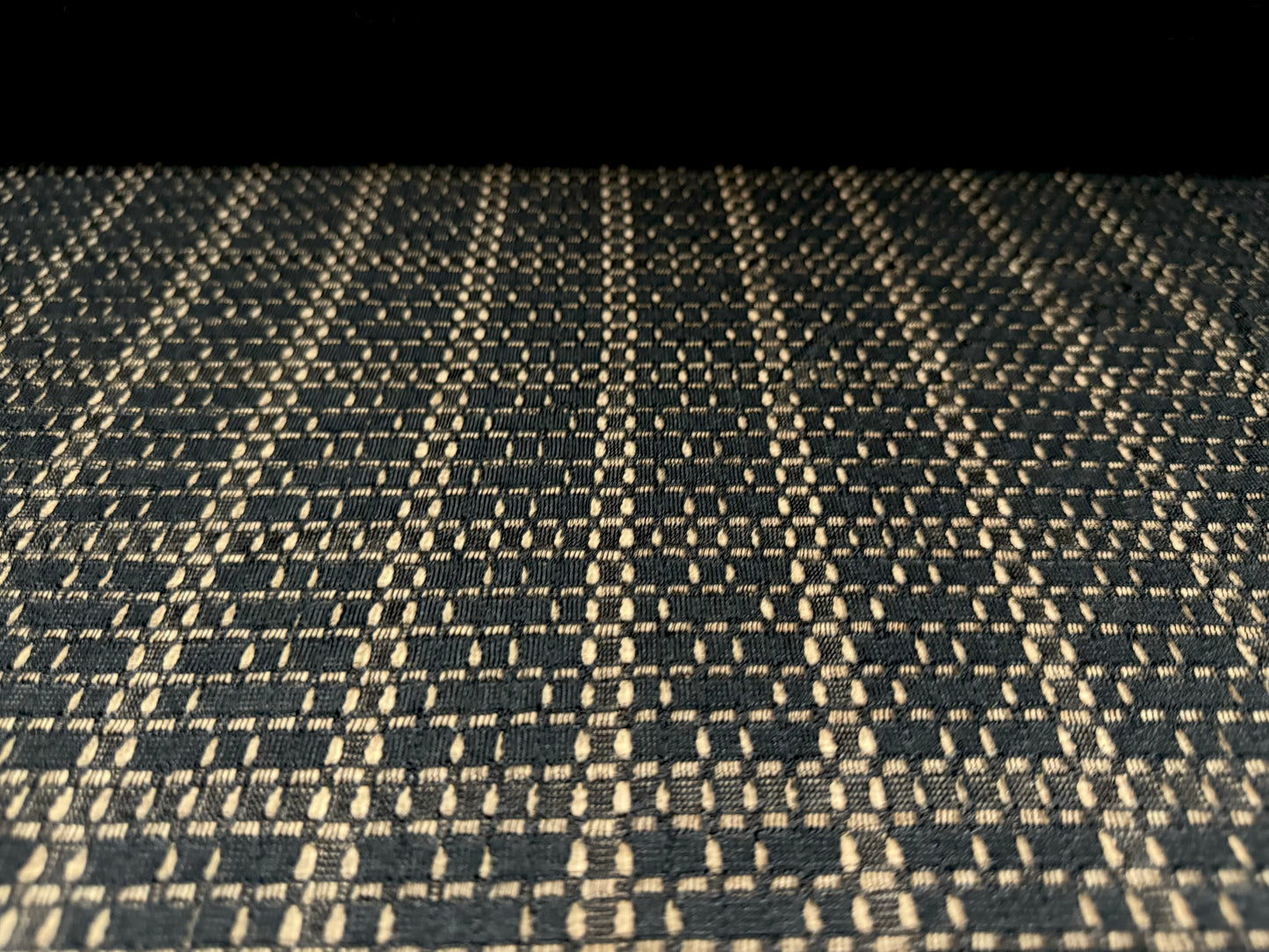 Burnout single jersey fabric, per metre - geometric squares jacquard - black