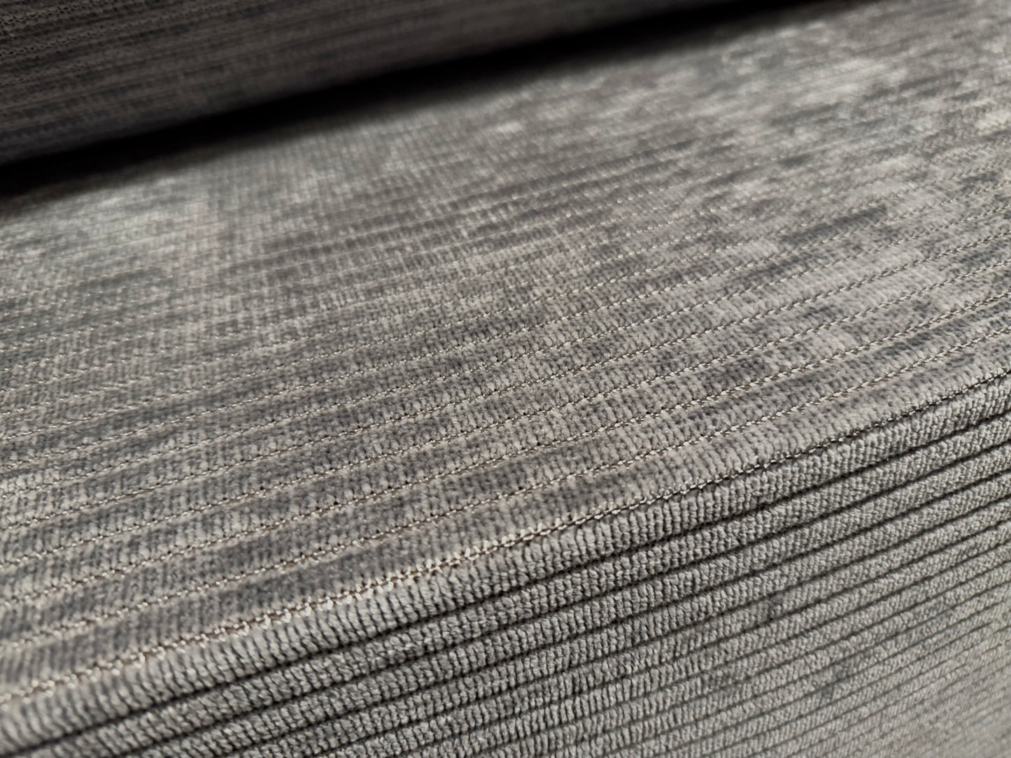 Soft velour knit fabric, per metre - stripe - silver grey