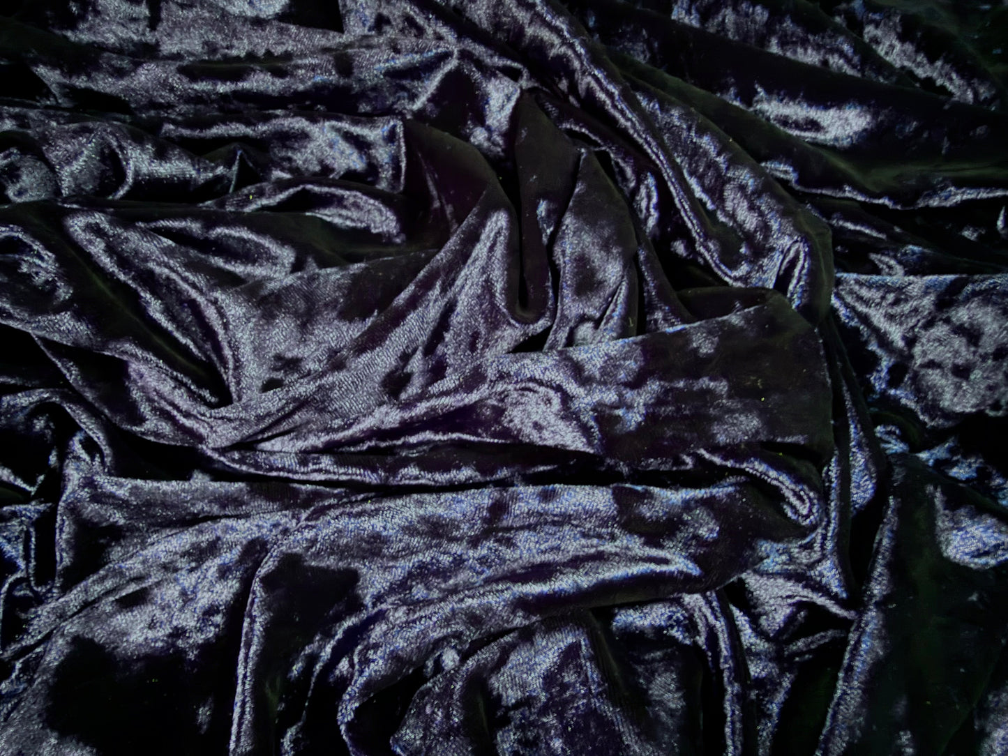 Marbled spandex velvet dress fabric, per metre - plain - navy blue