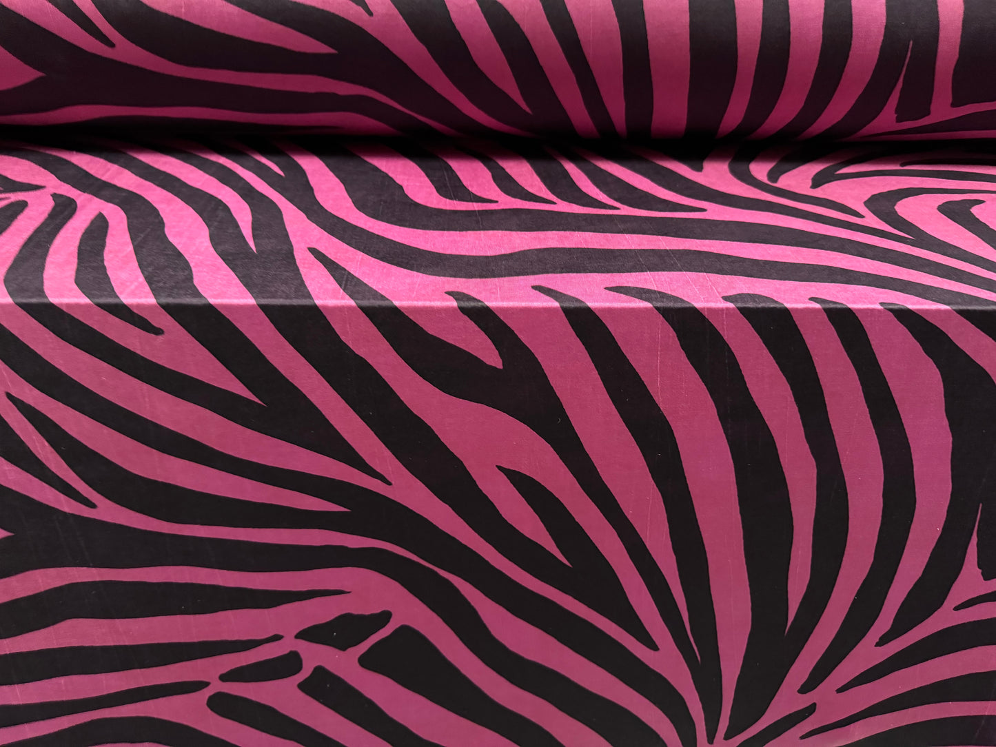 Soft touch stretch spandex single jersey fabric, per metre - zebra animal print - magenta