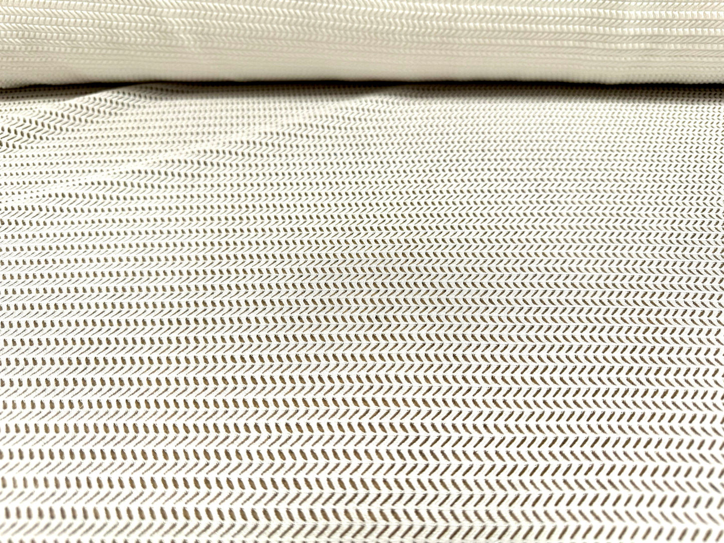 Soft stretch herringbone knit jersey dress fabric, per metre - ivory