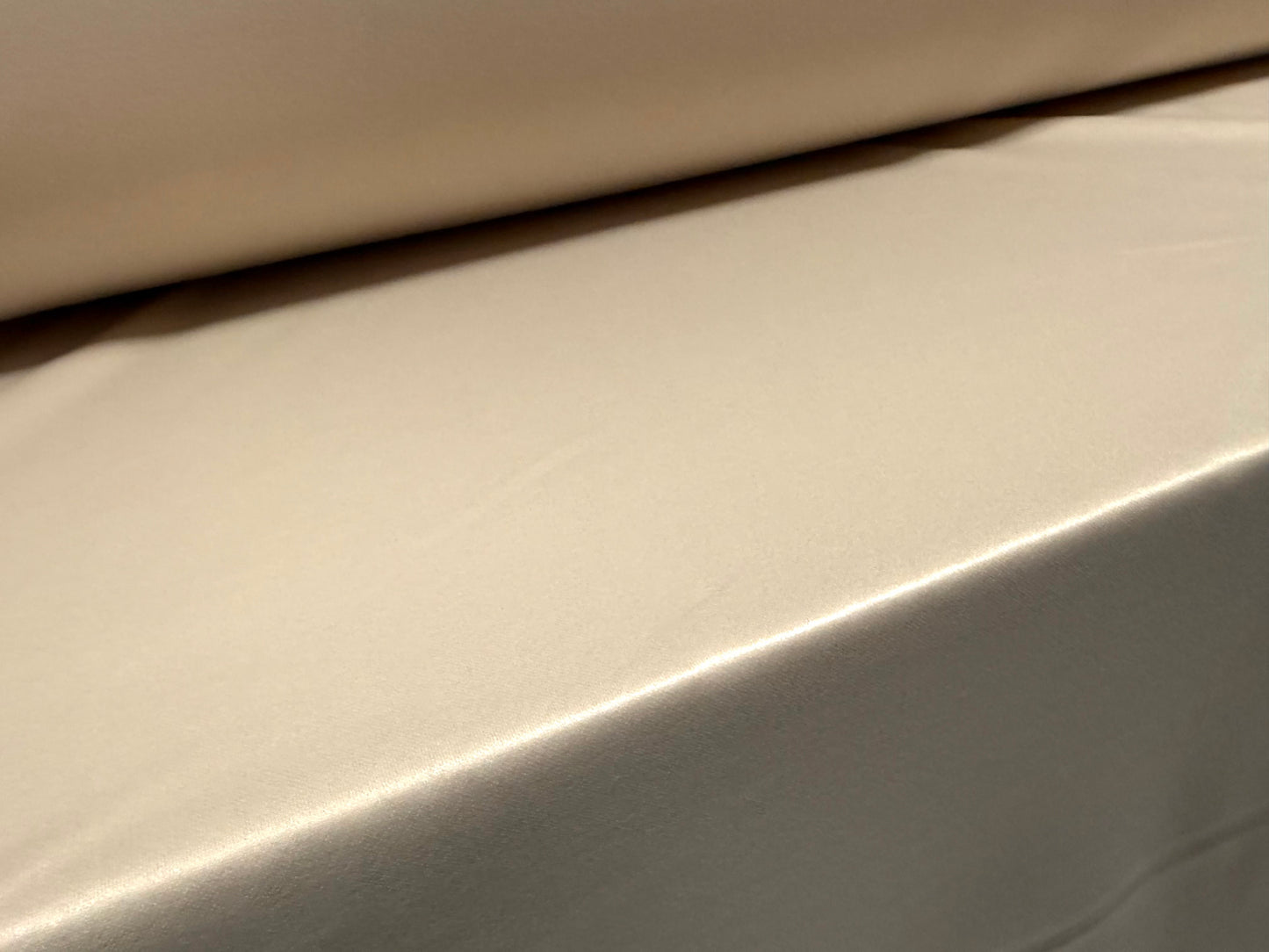 Stretch ciré coated double jersey pvc fabric, per metre - plain - dark cream