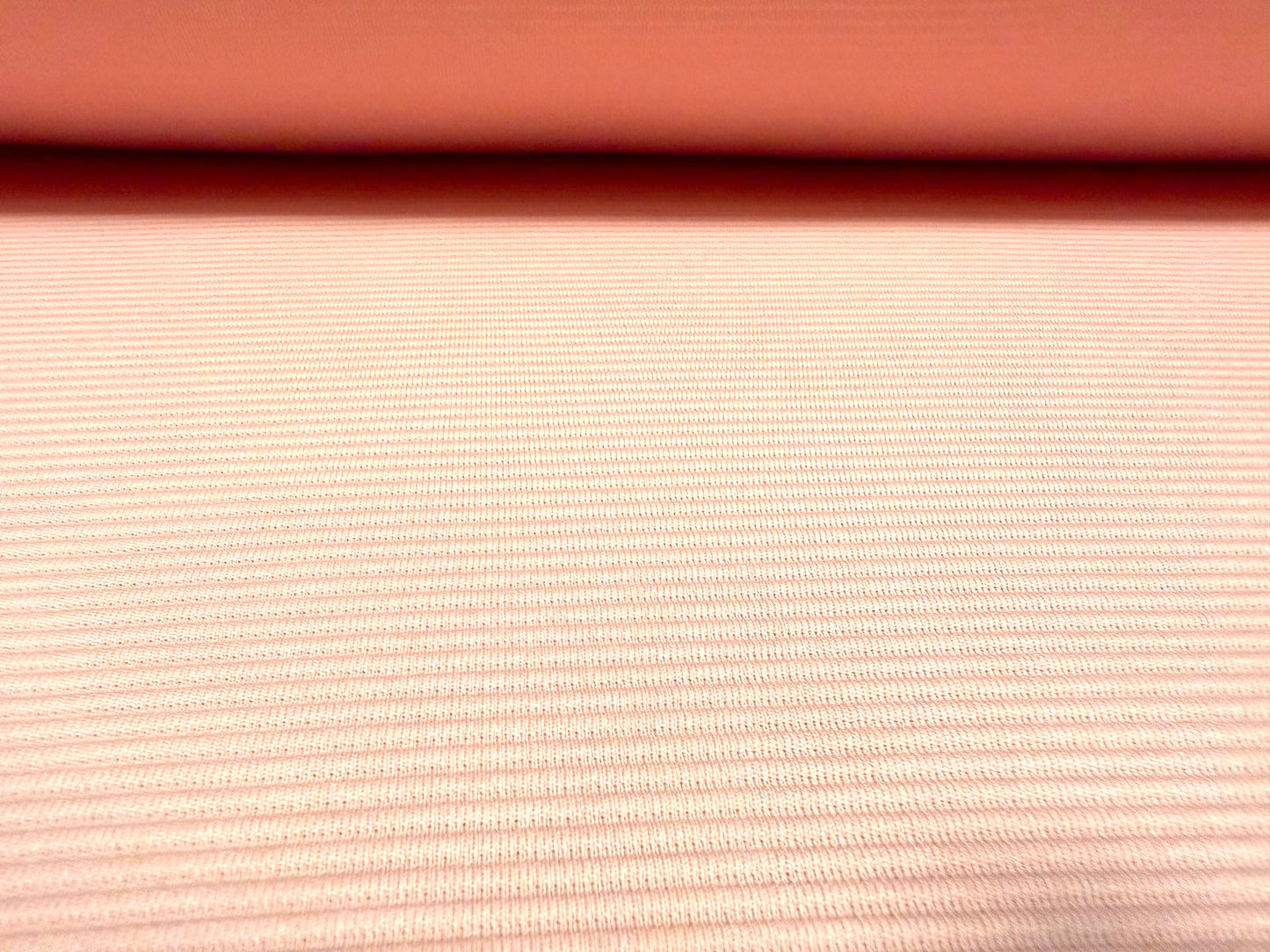Ottoman rib stretch double jersey fabric, per metre - plain - baby pink