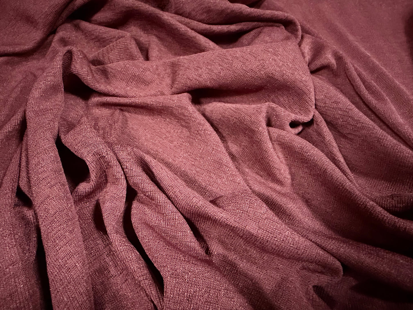 Thick & thin stretch spandex single jersey fashion fabric, per metre - plain - mauve