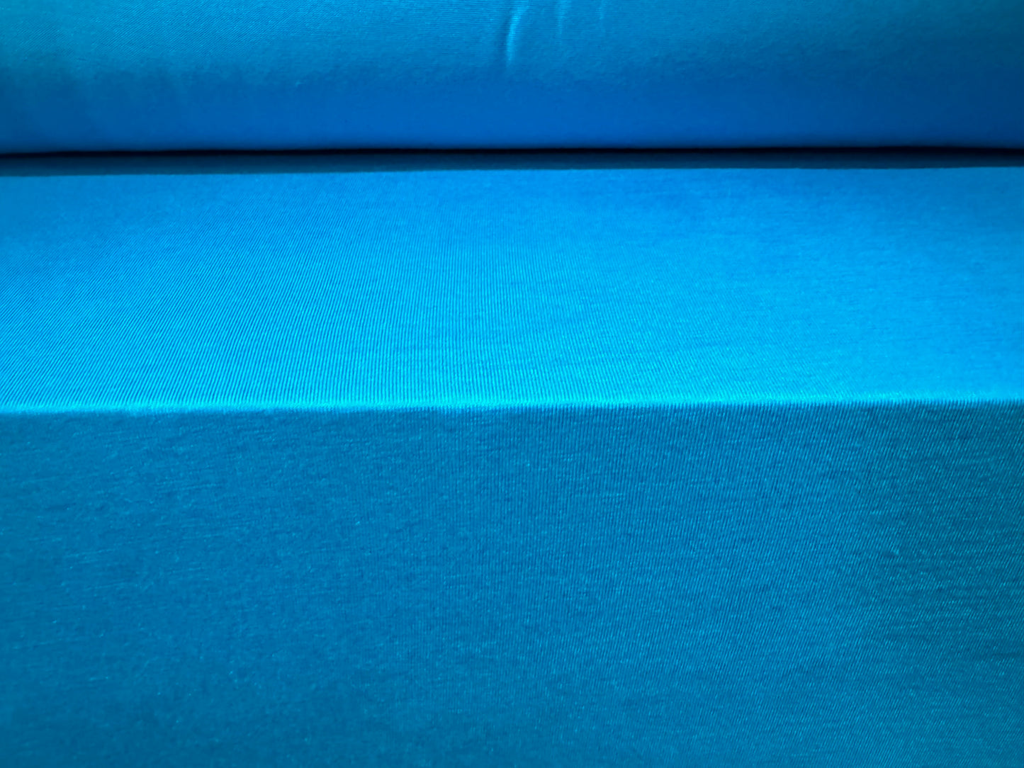 Viscose spandex stretch single jersey fabric, per metre - plain - bright turquoise blue