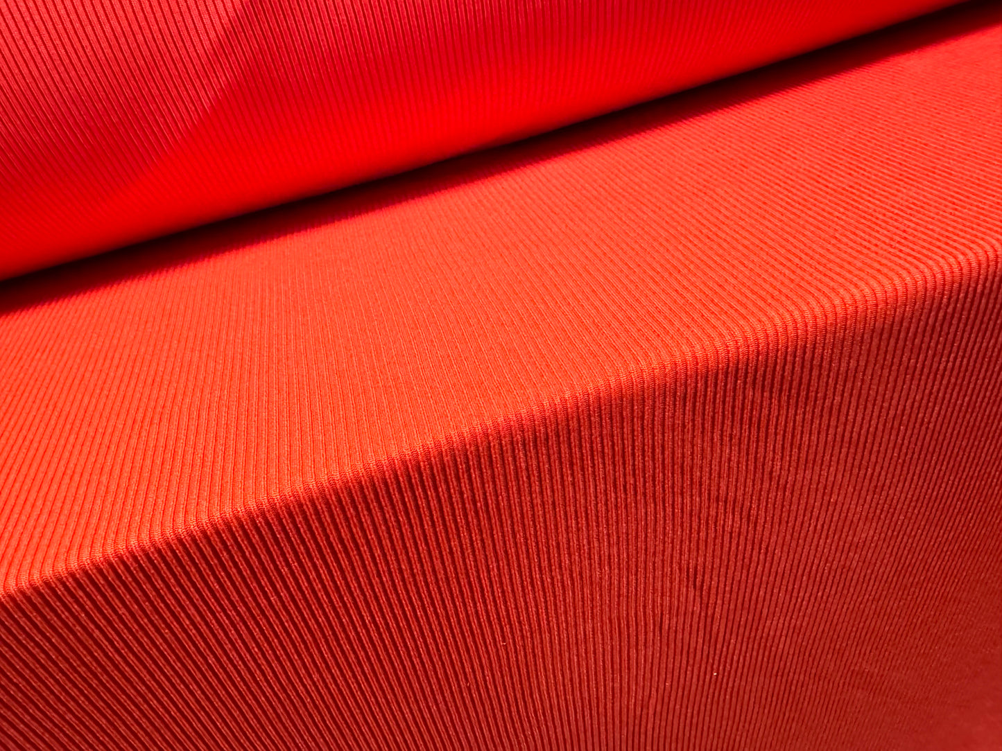 Fine ribbed spandex stretch jersey fabric, per metre - plain - summer red