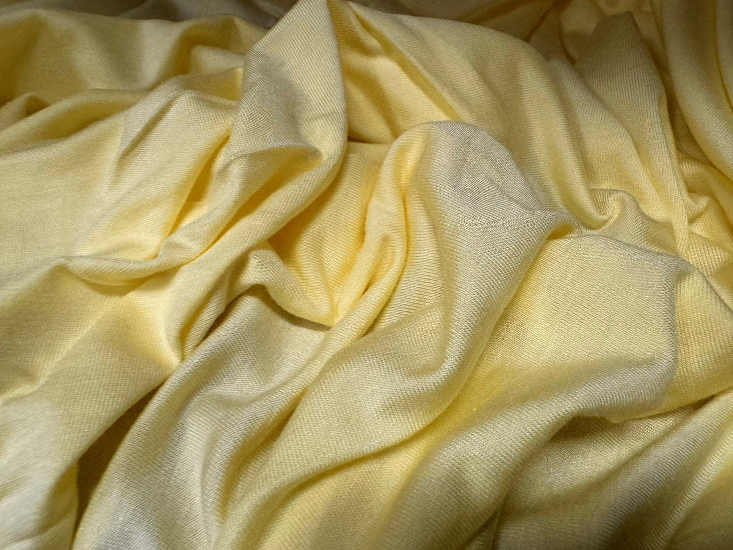 Viscose spandex stretch single jersey fabric, per metre - plain - lemon