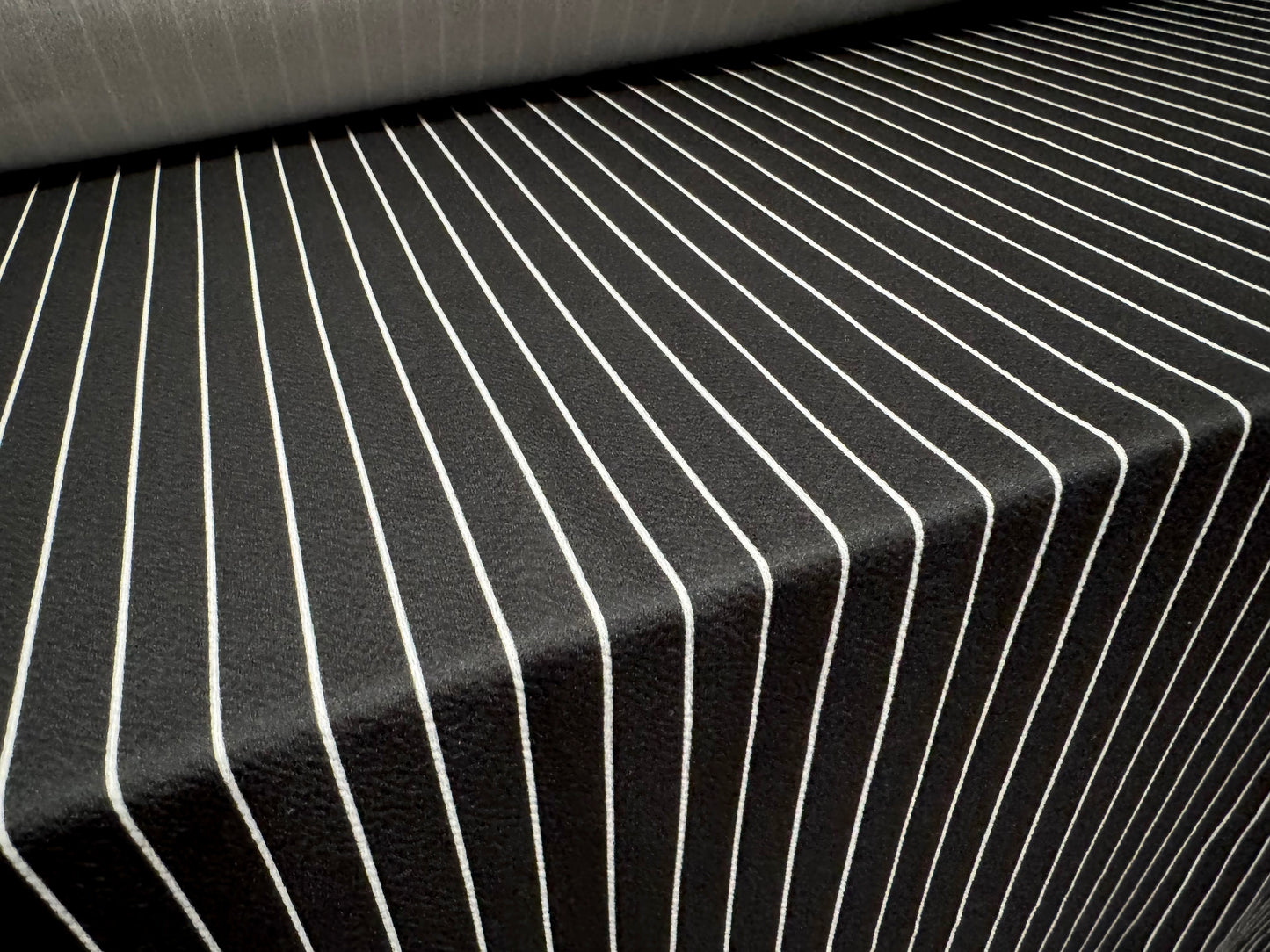 Scuba textured ‘Liverpool’ stretch spandex jersey fabric, per metre - pinstripe - black & white
