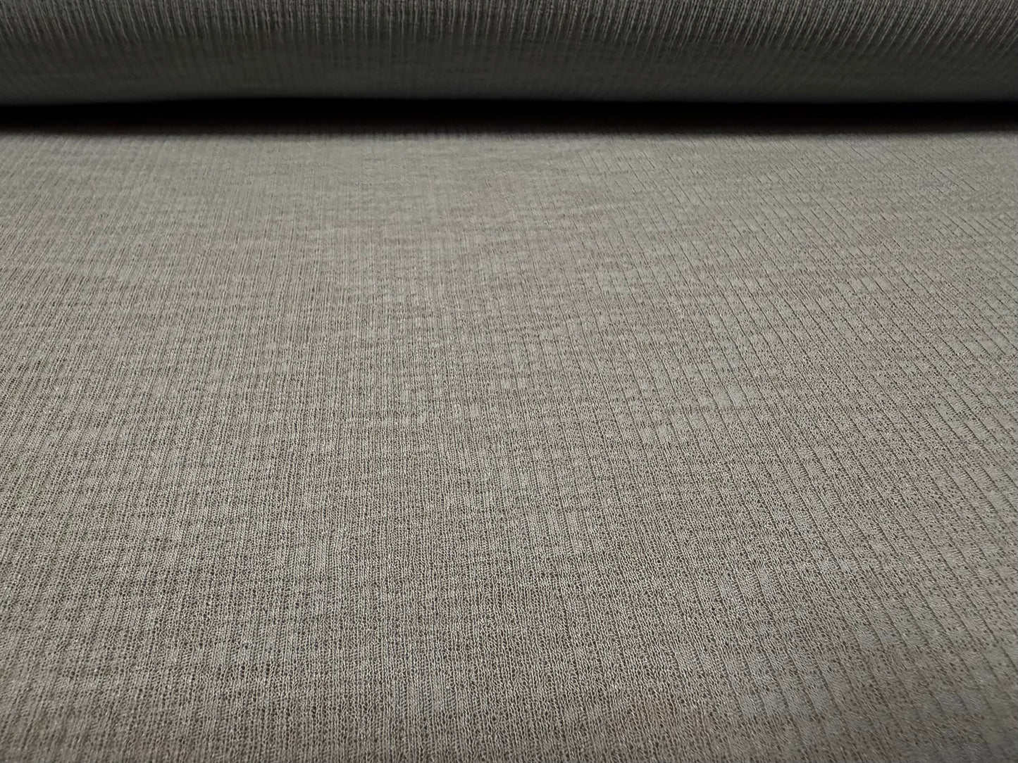 Thick & thin rib stretch spandex single jersey fashion fabric, per metre - plain - grey