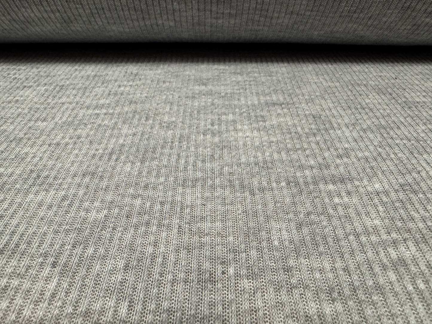 Soft handle ribbed jersey knit fabric, per metre - plain - grey marl