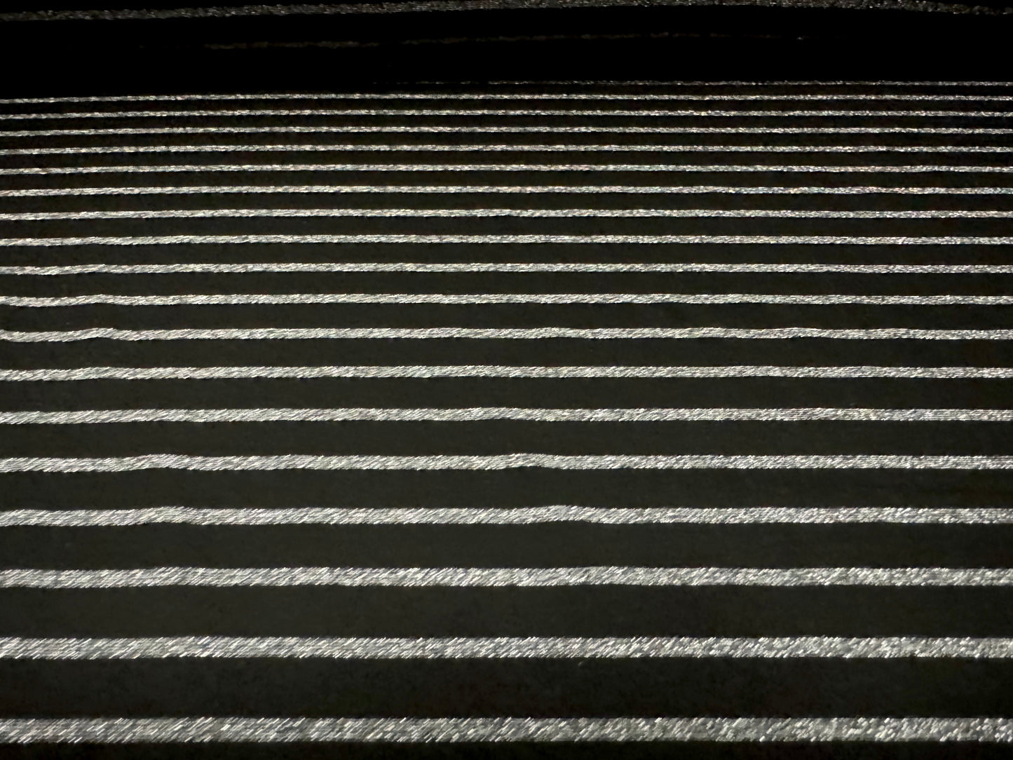 Metallic stretch single jersey fashion fabric, per metre - striped - black with silver lurex