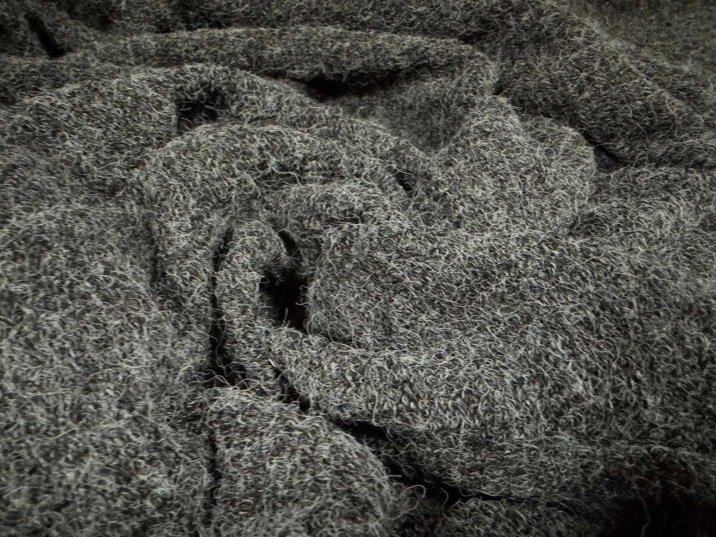 Heavyweight Angora style knitwear fabric, per metre - plain - grey