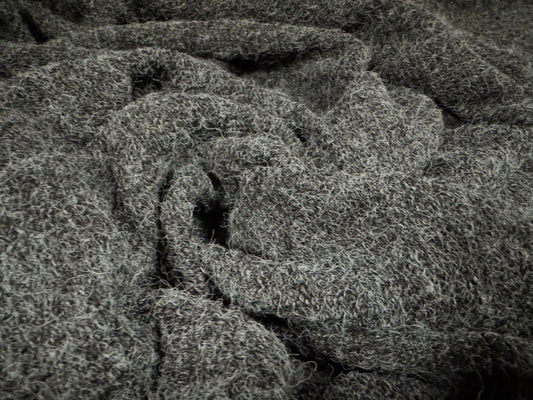 Heavyweight Angora style knitwear fabric, per metre - plain - grey