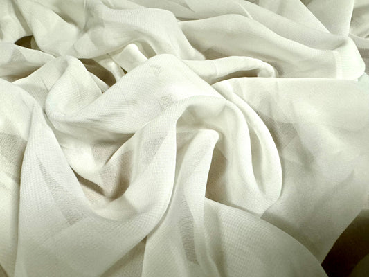 Chiffon woven lightweight dress fabric, per metre - plain - ivory