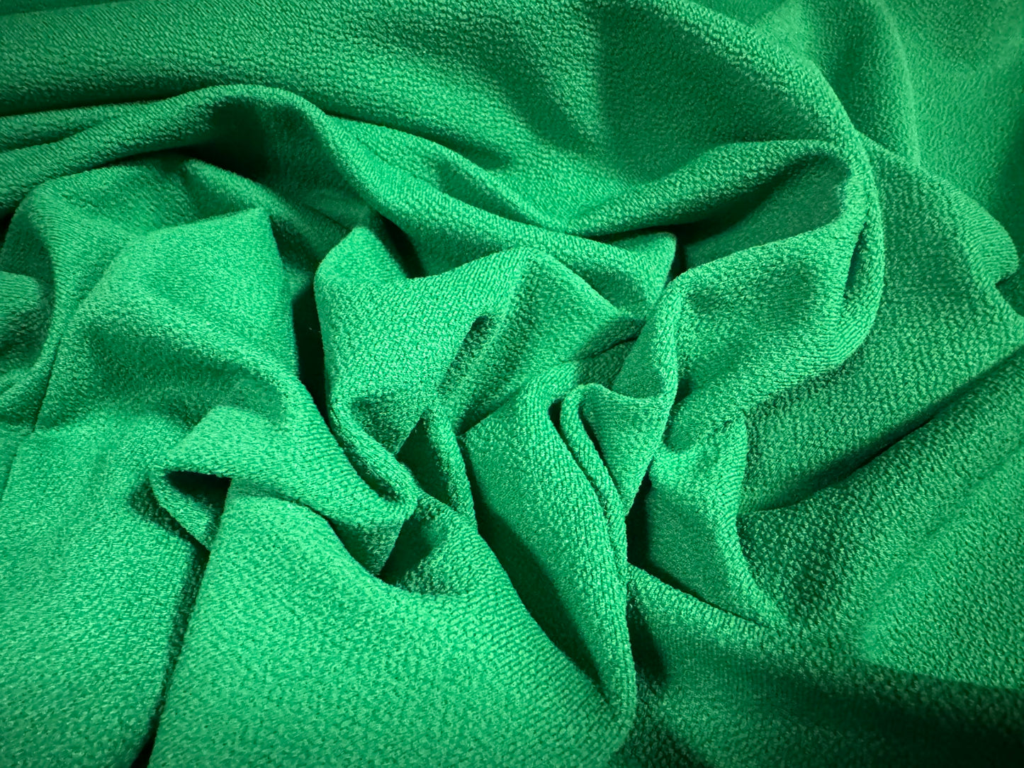 Stretch crepe double jersey fabric - per metre - plain - shamrock green