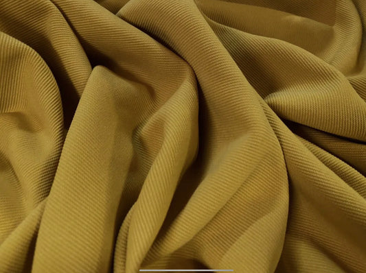 Fine Ottoman Rib Stretch Spandex Double Jersey Fabric, Per Metre - Plain - Dijon mustard