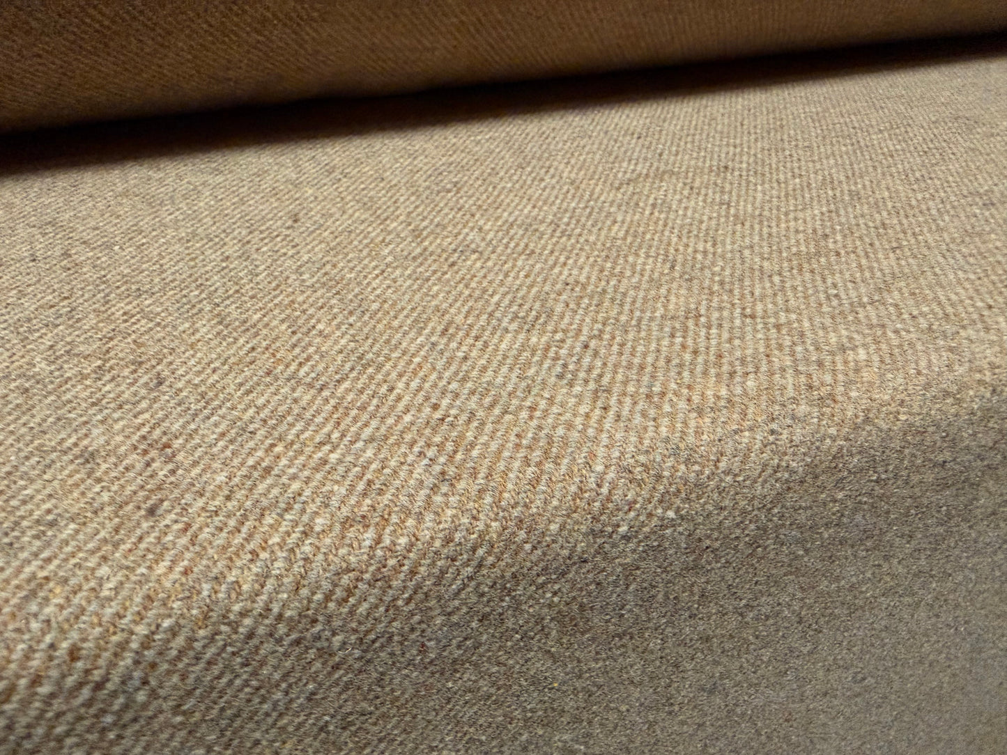 Wool flannel coat jacket fabric, per metre - plain - brown stone
