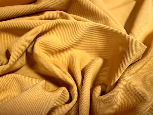 Fine Ottoman Rib Stretch Double Jersey Fabric, Per Metre - Plain - Dijon mustard