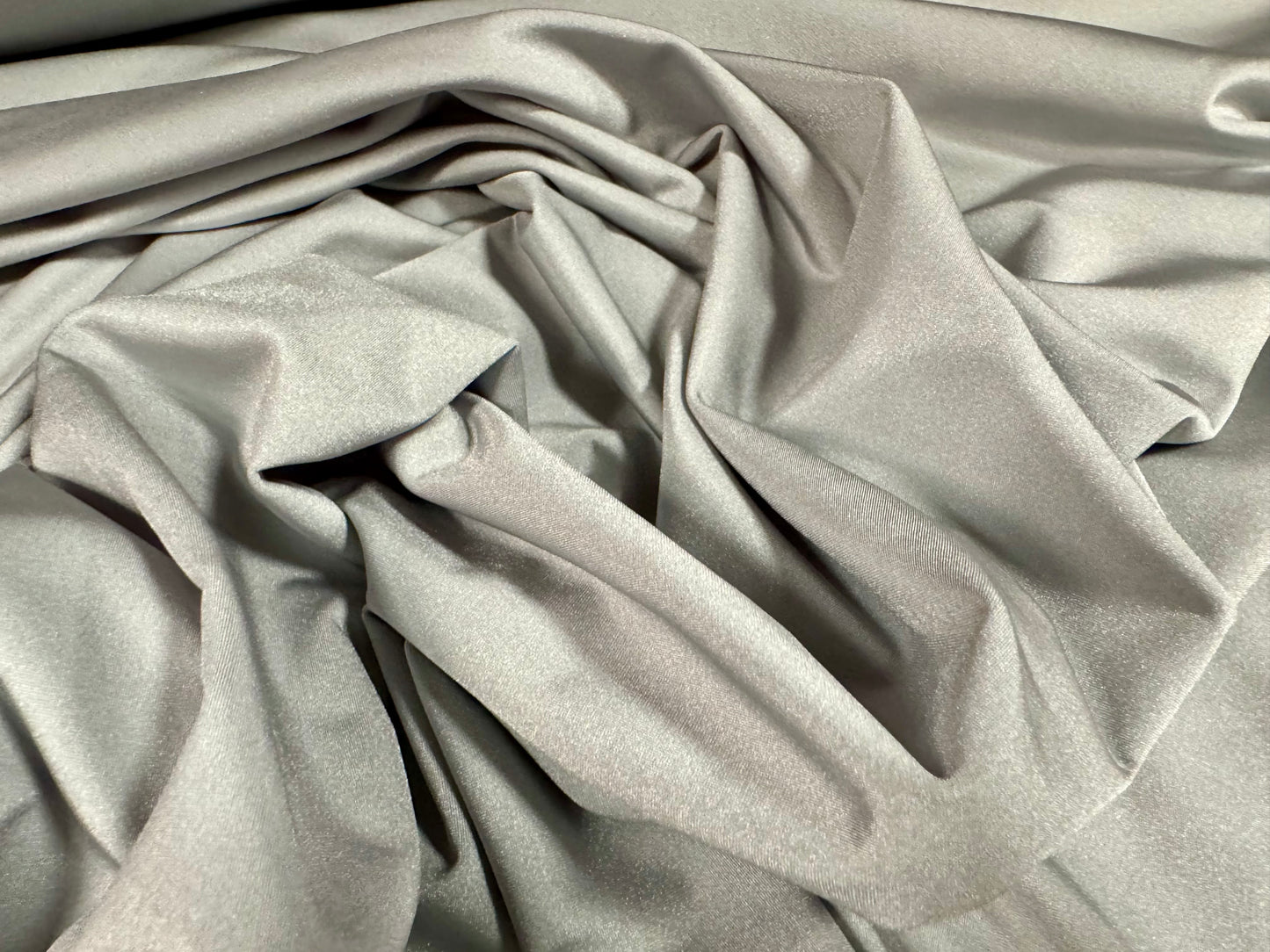 Swimwear stretch spandex jersey fabric, per metre - plain - silver grey