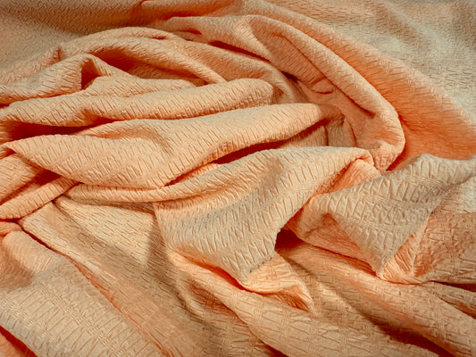 Super Stretch Double Jersey fabric, per metre - jacquard - peach