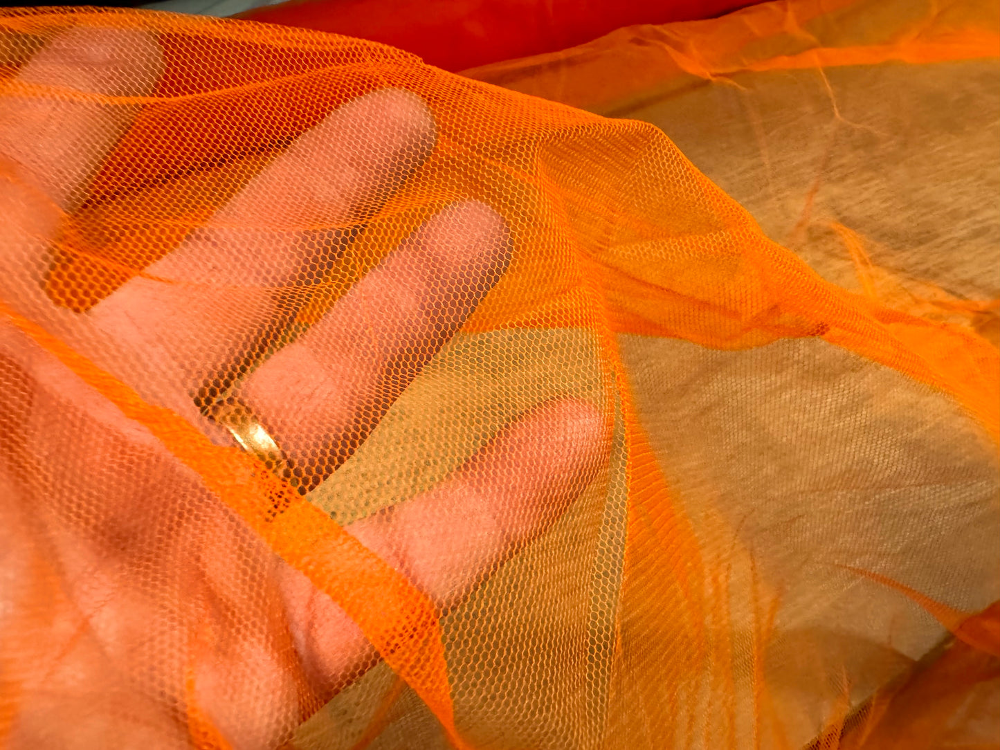 Tulle tutu mesh net fabric, per metre - plain - flame orange