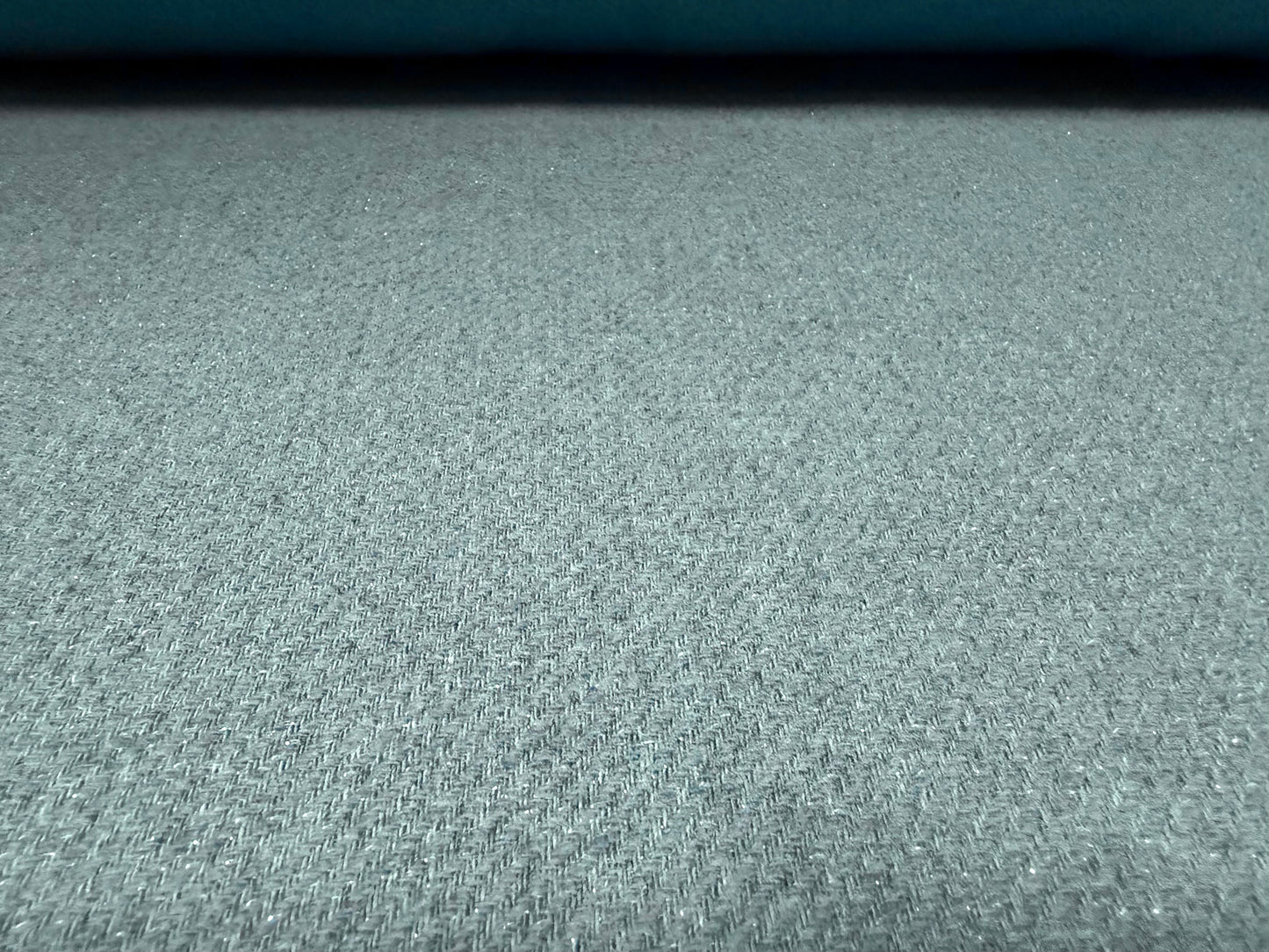 Metallic wool tweed fabric, per metre - powder blue with silver lurex