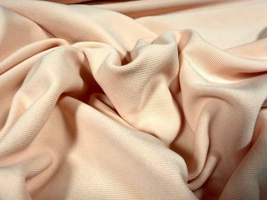 Fine ottoman rib stretch double jersey fabric , per metre - plain - blush
