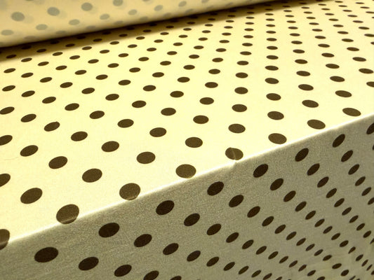 Super soft stretch single jersey fabric, per metre - polka dot print - lemon & khaki