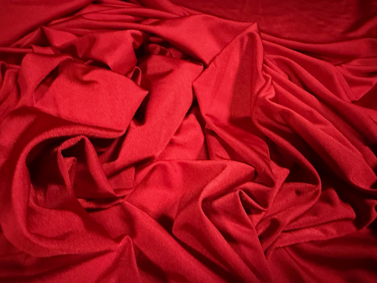 Stretch spandex jersey fashion fabric, per metre - plain - red