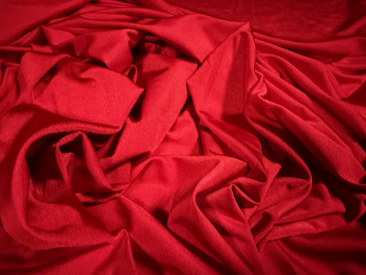 Stretch spandex jersey fashion fabric, per metre - plain - red