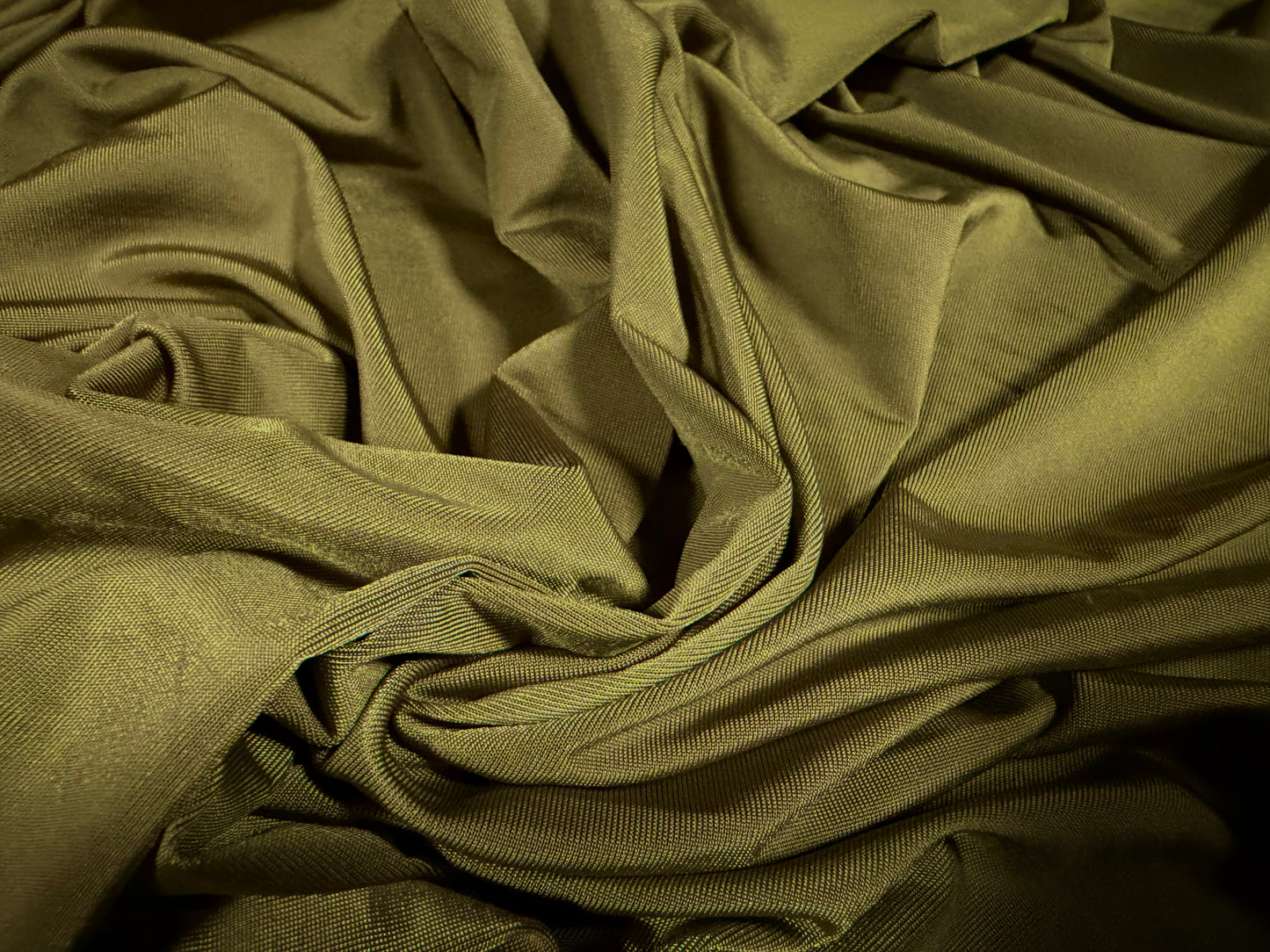 Soft touch spandex stretch jersey fabric, per metre - plain - avocado green