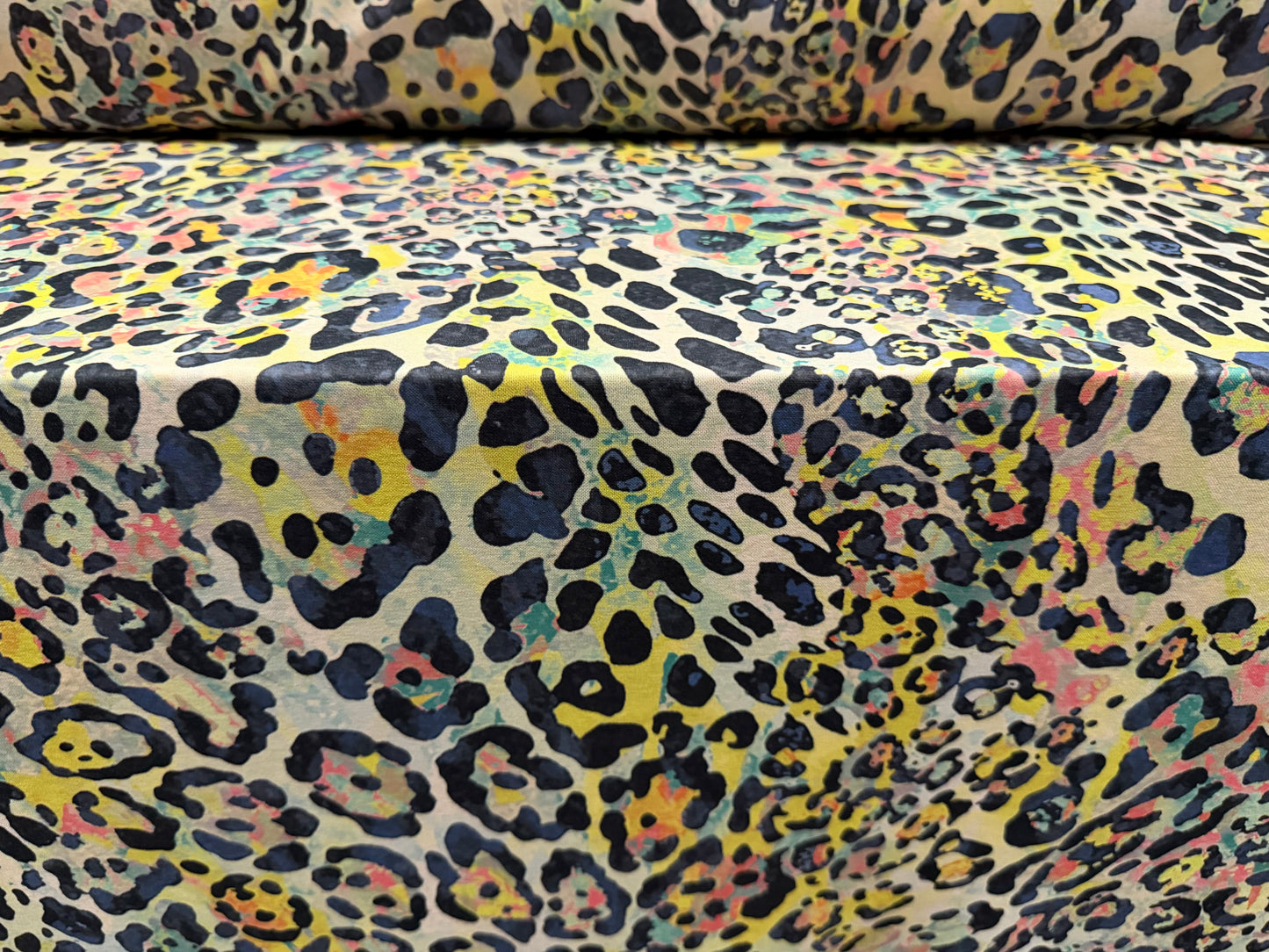 Stretch matte swimwear fabric, per metre - leopard print - multicolour