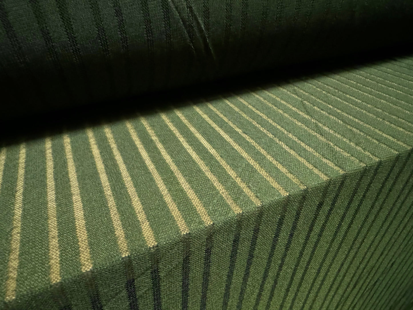 Burnout stripe jersey fabric, per metre - olive green