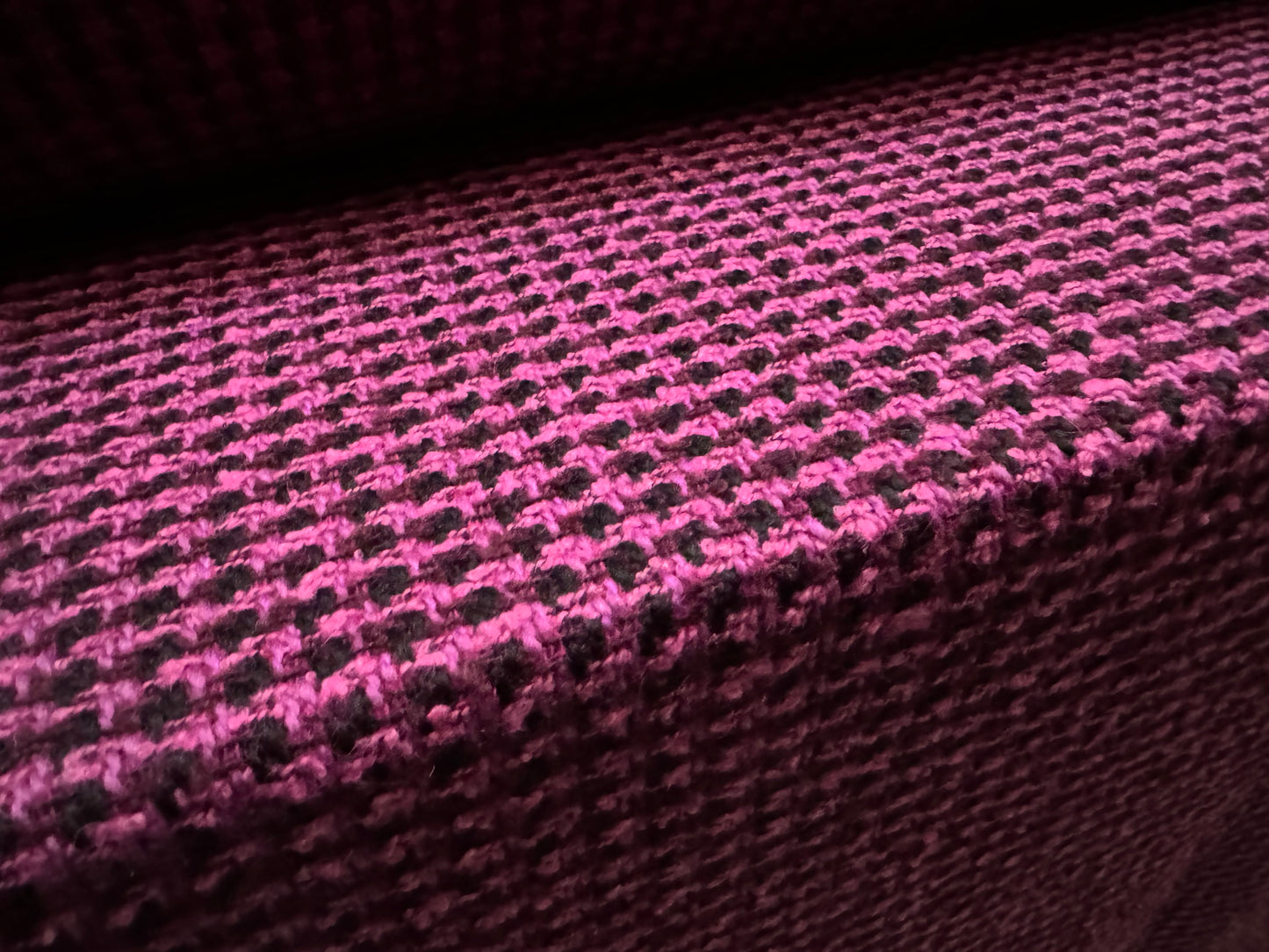 Wool bouclé heavyweight coat & jacket fabric, per metre - magenta & black