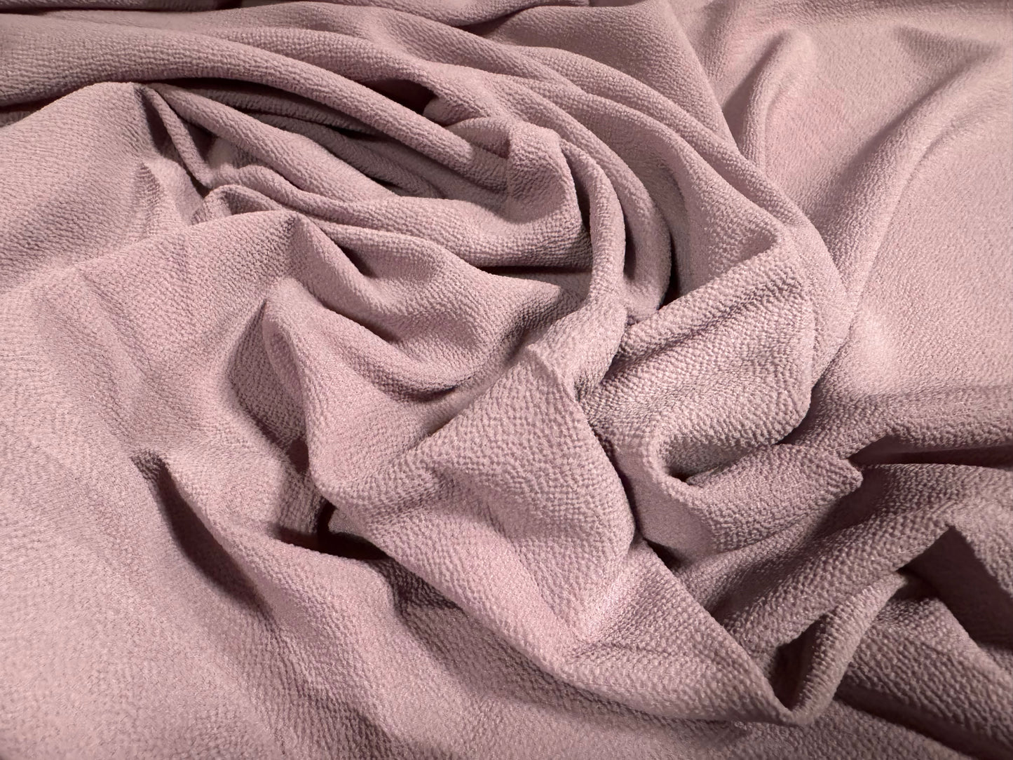 Bubble crepe stretch woven dress fabric, per metre - plain - lilac