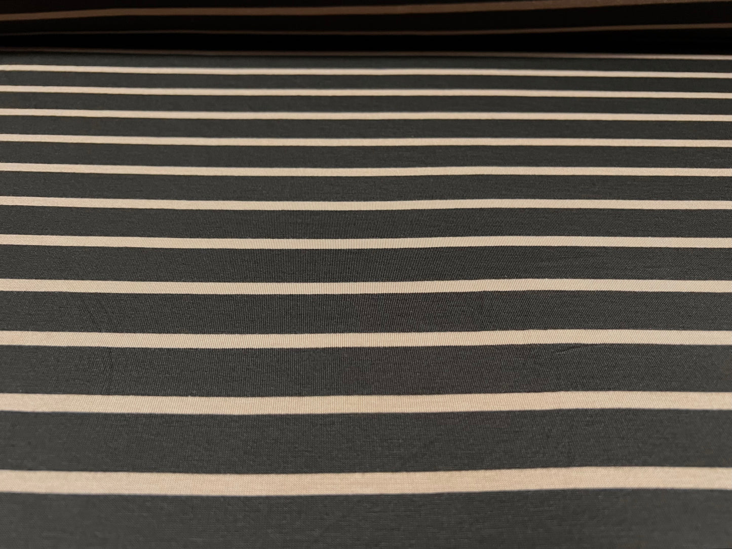 Viscose spandex stretch single jersey fabric, per metre - stripe - dark brown & beige