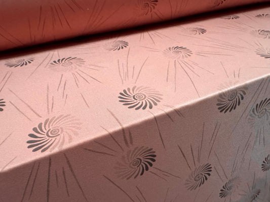 ITY stretch spandex single jersey fabric, per metre - flower circle print - pink